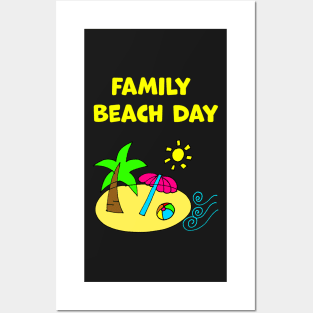 Family Beach Day Posters and Art